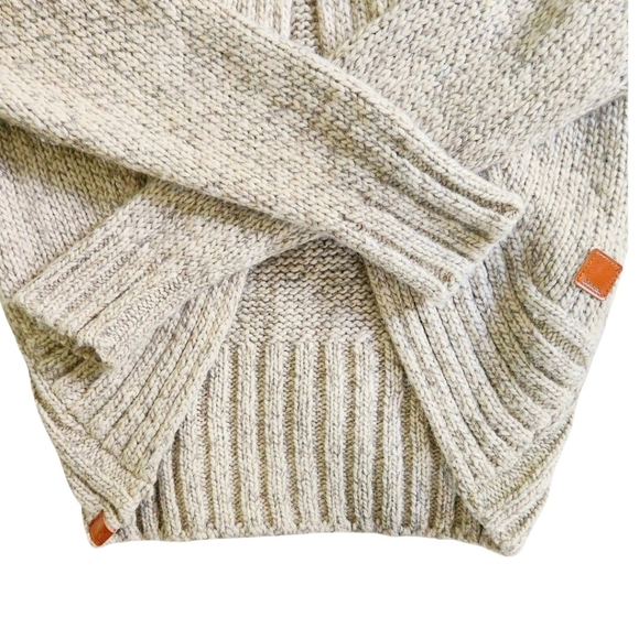 Bench Women M Marled Knit Cardigan Beige Shawl Collar Toggle Closure - Picture 5 of 8